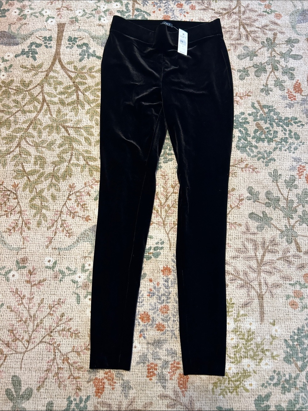 LOFT Black Velvet Leggings